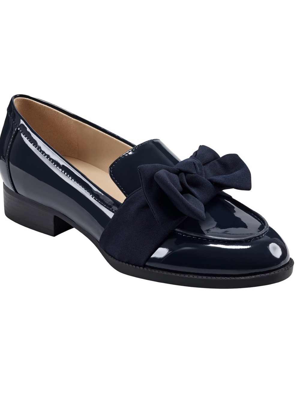 Bandolino Navy Patent Bow Loafer.  Never worn.